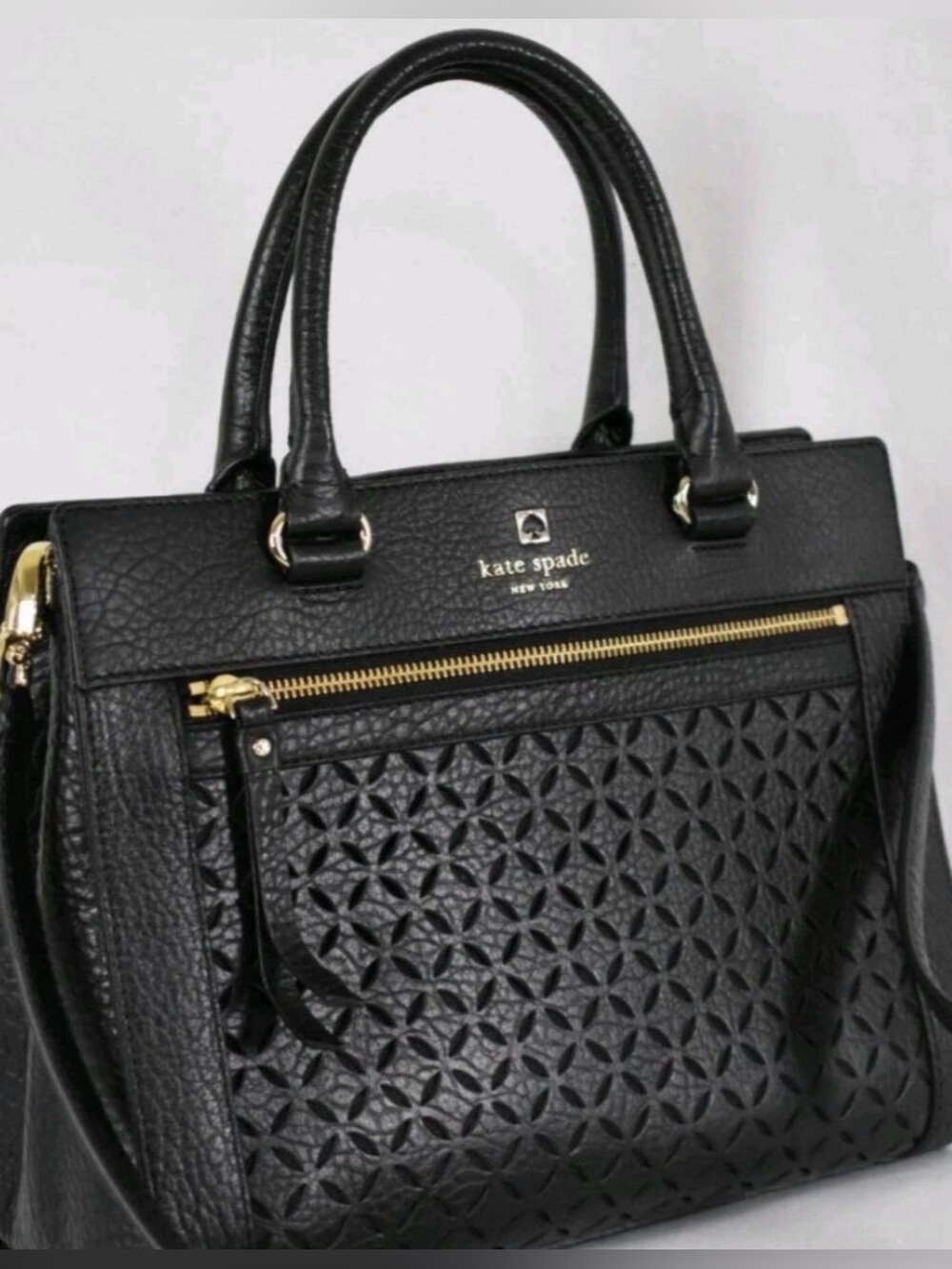 Rare Kate Spade Perri Lane Romy Black Leather Satchel Crossbody EUC